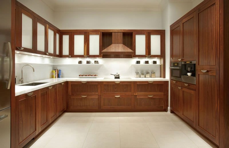 کابینت آشپزخانه روکش چوب خارجی