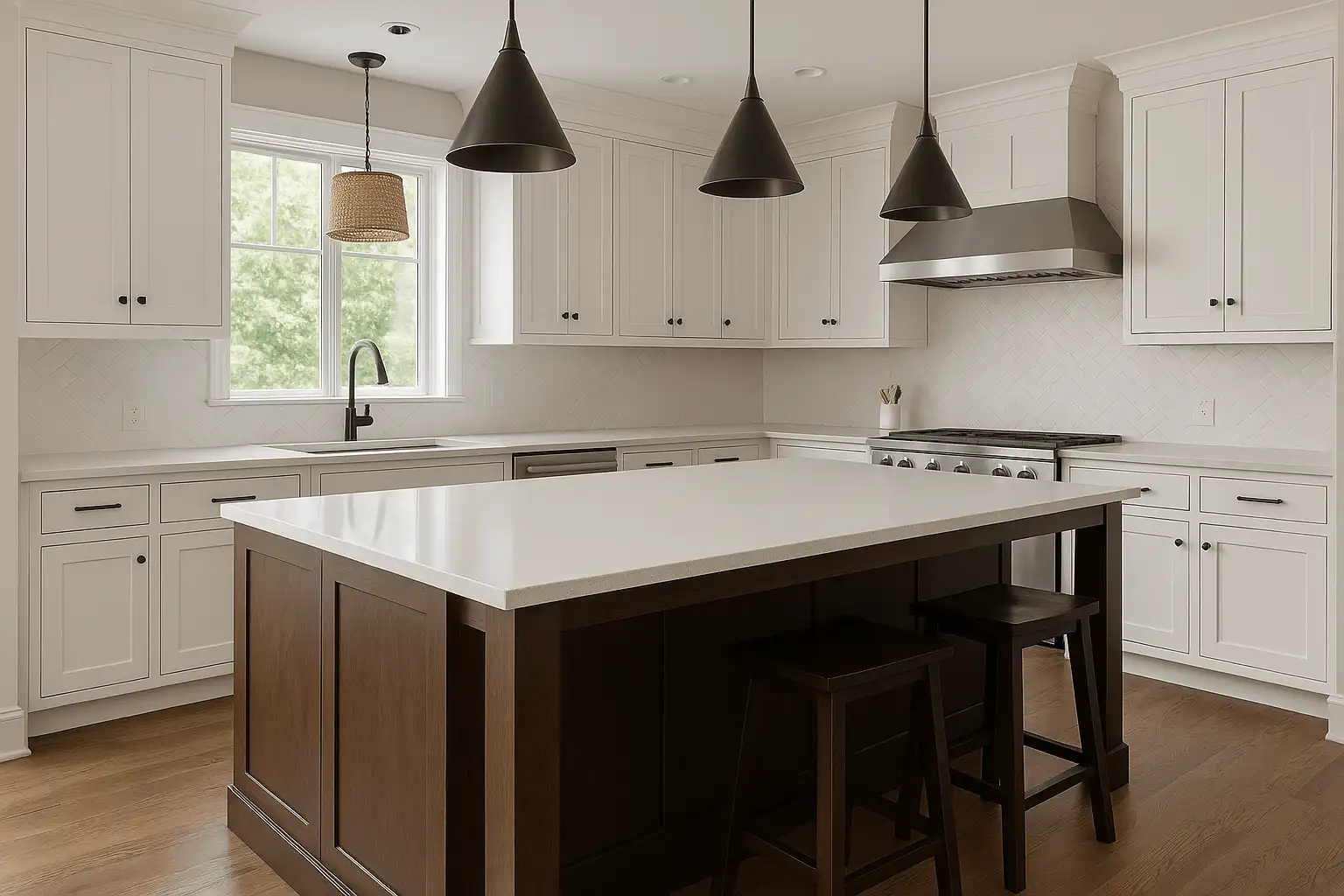 کابینت سفید و قهوه ای