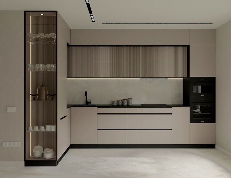 کابینت زیبا و مدرن رنگ روشن