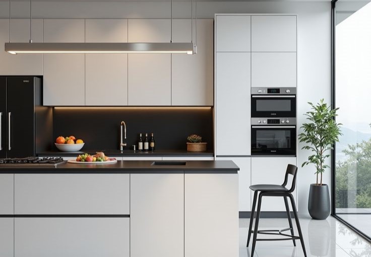 کابینت ملامینه سفید مشکی