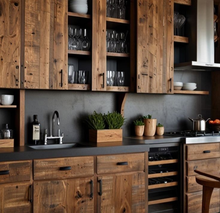 کابینت چوبی به سبک روستیک