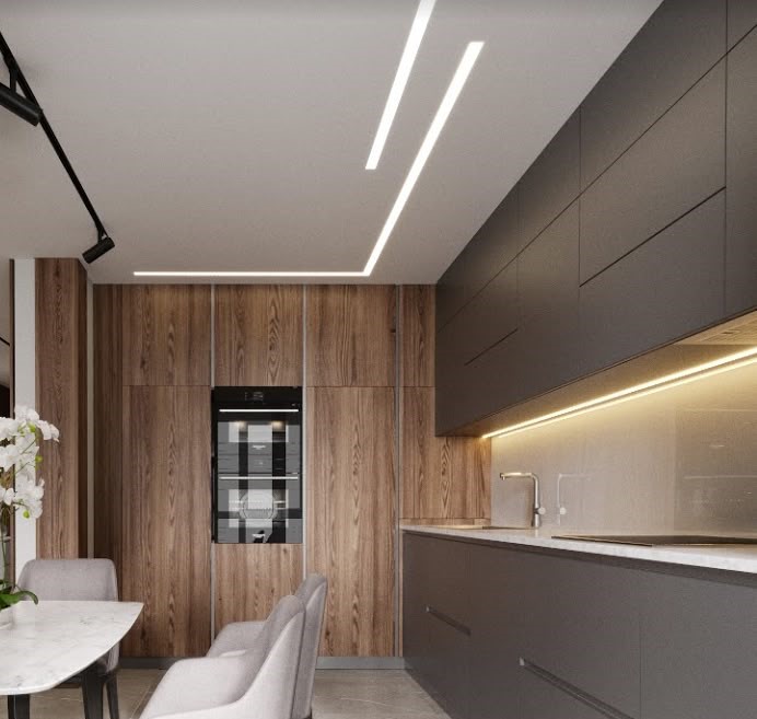 نور مخفی در سقف آشپزخانه