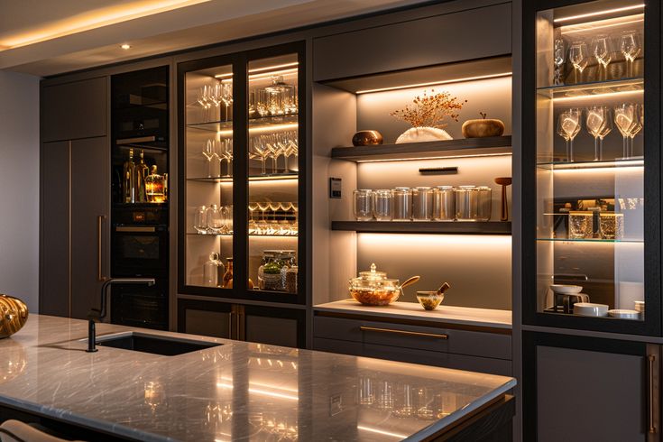 مور مخفی داخل ویترین کابینت اشپزخانه