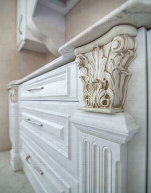 کابینت آشپزخانه سفید کلاسیک