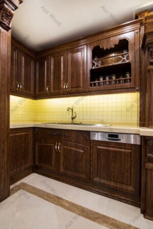 کابینت آشپزخانه کلاسیک با چوب