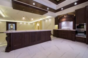 کابینت سبک کلاسیک با نورپردازی سقفی
