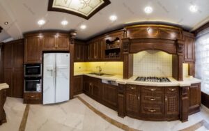 کابینت آشپزخانه کلاسیک با چوب
