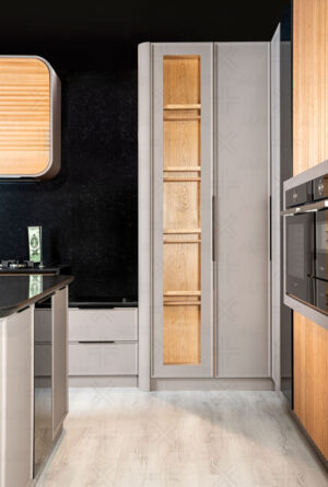 جزئیات کابینت آشپزخانه با طراحی منحنی