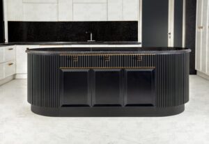 کابینت منحنی سفید و مشکی