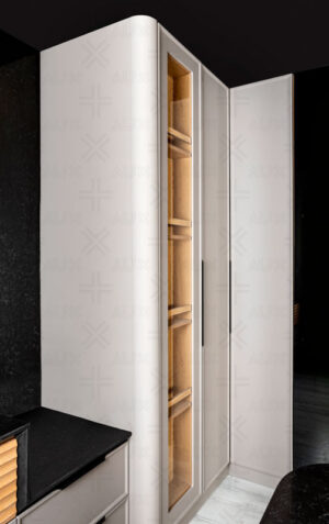 کابینت منحنی طوسی و مشکی