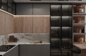 کابینت‌های دیواری بدون دستگیره