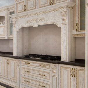 کابینت کلاسیک چوبی سفید