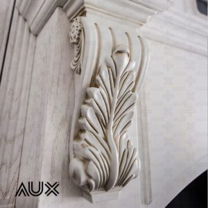 کابینت چوبی آشپزخانه سفید با طراحی کلاسیک