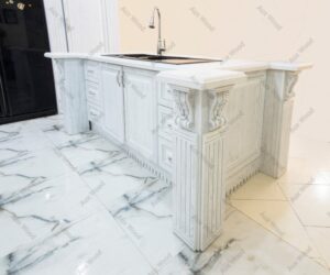 جزیره کابینت چوبی سفید