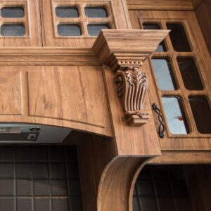 کابینت آشپزخانه با روکش چوب طبیعی