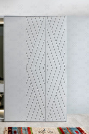 کمد دیواری چوبی مدرن رنگ طوسی