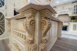 کابینت روکش چوب طرح کلاسیک