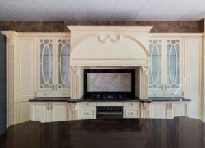 کابینت آشپزخانه کلاسیک با روکش چوب رنگ روشن