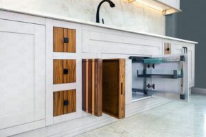 کابینت آشپزخانه با روکش چوب طبیعی