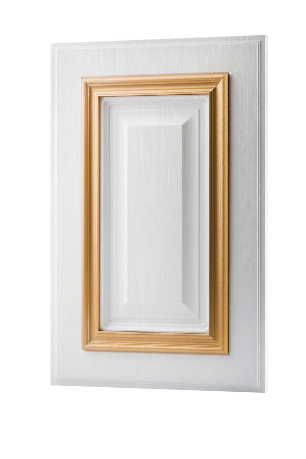 cabinet-door-1060 درب کابینت رنگ سفید طلایی کد ۱۰۶۰ از برند اکس چوب