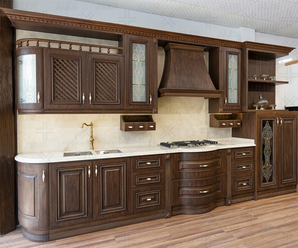 کابینت چوبی منحنی به سبک کلاسیک